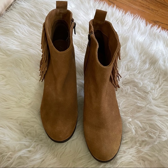 Matisse Cloey Suede Boho Western Fringe Ankle Boots in Camel - 9.5M - Picture 3 of 16